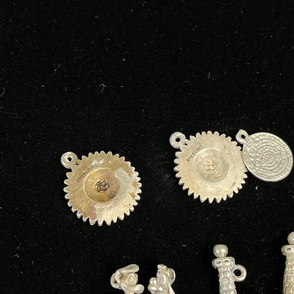 29g Vintage Sterling Silver 925 Charm Lot 13pc Travel Sunflower Balloon